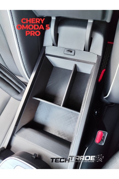 Tech Trade Chery Omoda 5 PRO Kolçak Organizer - 3 Bölmeli Siyah Daha Geniş Ön...