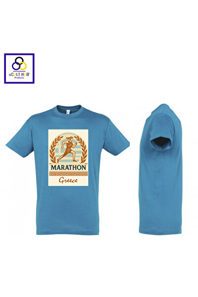 eCult Hub eC T-shirt Marathon 3 - Σιέλ (έντονο γαλάζιο)