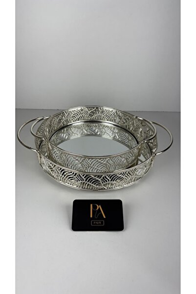 Palpe Set of 2 Mirrored Trays Girl's Wish Engagement Promise Presentation Tra...
