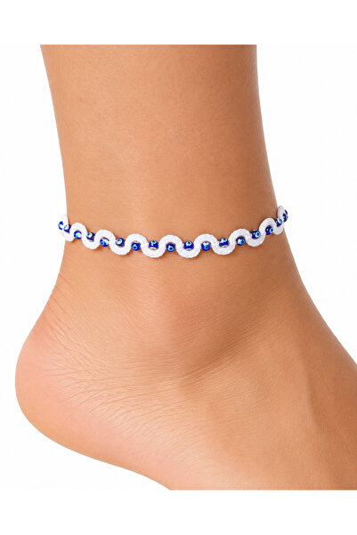 NEHOLİA Women's Evil Eye Beaded Anklet Handmade Braided Adjustable Tie-On Boh...
