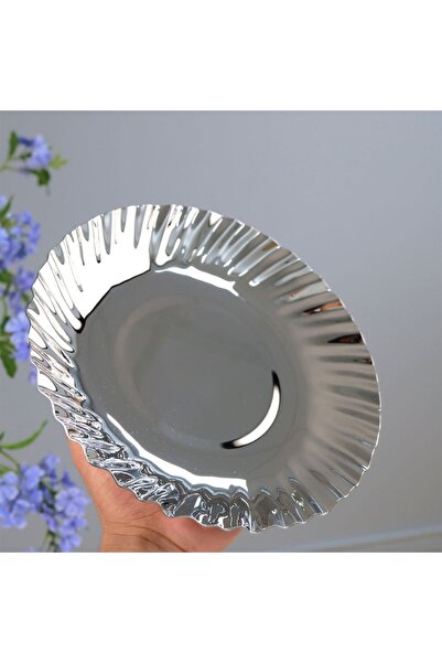 Al Hadaya Mall Stylish Design Stainless Steel Serving Dish - Silver - 23 cm
