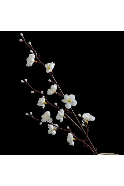 Choice7 1pc WHITE Artificial Flowers Silk Plum Blossom Peach Branch Newyear C...