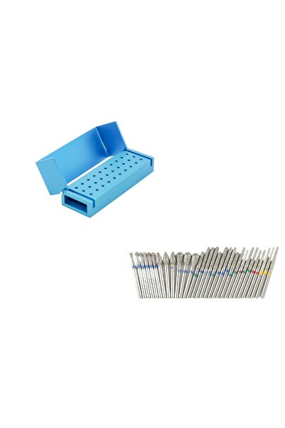 Choice23 1 Blue and 30 burs 30Pcs Dental Diamond Burs Drill with Aluminum Dis...