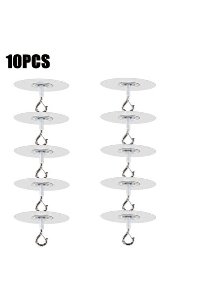 Choice3 Transparent-10PCS Invisible Ceiling Hooks for Plants Adhesive No Dril...