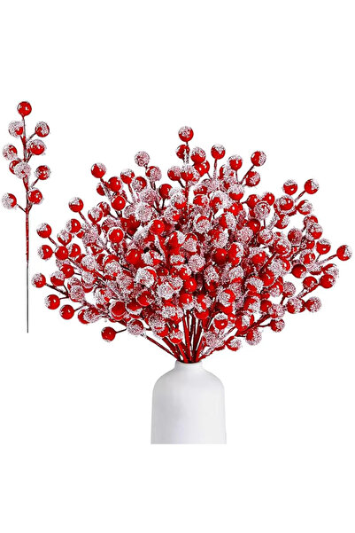Choice3 Red 10Pcs Snow White Artificial Pine Needle Berry Bouquet Christmas D...