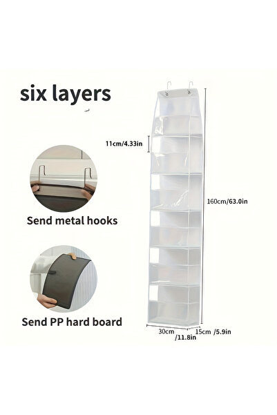 Choice L 6layer white 4/6 Layer Hanging Organizer Behind The Door Storage Bag...