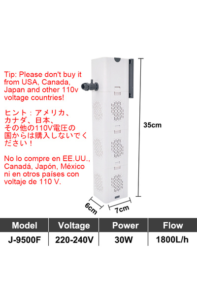 Choice 9500 Aquarium Filter Pump Fish Tank Submersible Silent Air Oxygen Aera...