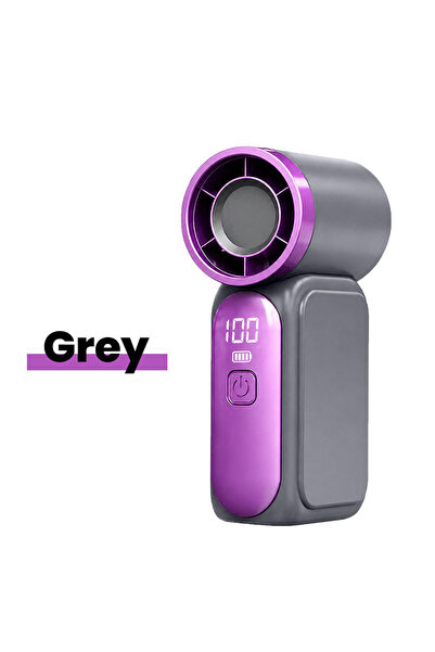 Choice1 Gray Portable Handheld Mini Fan 5 Speed Adjust Type c Rechargeable Fa...