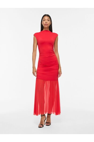 VILA Maxikleid VIKENZA Stehkragen