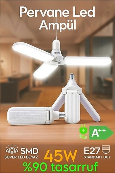 BATES HOUSE 3 Kanatlı Pervane Led Ampul