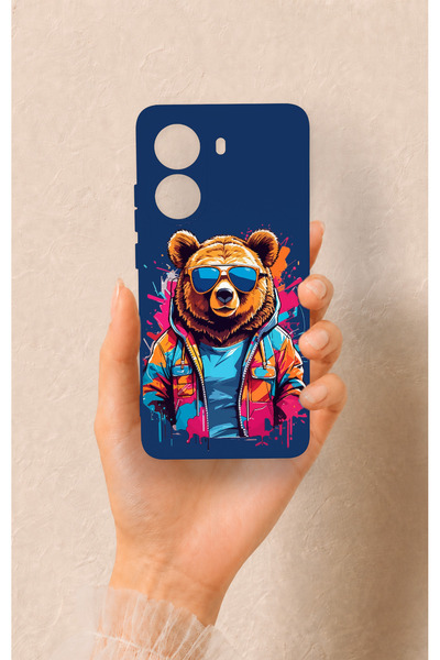 Vip Case Poco X7 Pro Compatible Bear Patterned Silicone Case with Glasses