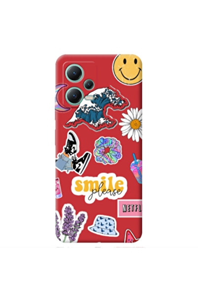 Other Xiaomi Redmi Note 12 Pro 5G Smile Moon Red Colored Silicone TPU Θήκη