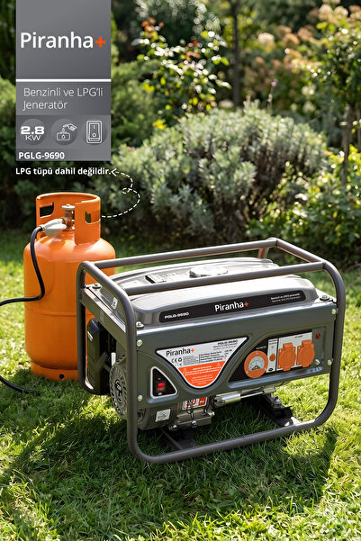 Piranha PGLG-9690 Benzinli & LPG'li Jeneratör | 3.0 kW Maks. Güç & 210 cc OHV...