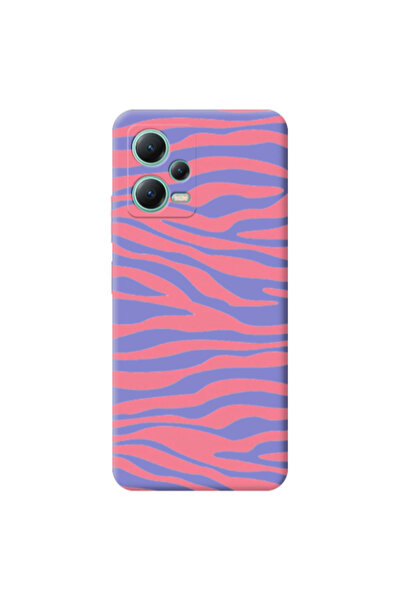 Other Xiaomi Redmi Note 12 Pro 5G Pink Zebra Purple Colored Silicone TPU Θήκη