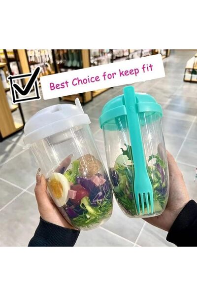 Arabest Salad Cup with Lids and Fork, Fresh Salad Shaker Container for Lunch,...