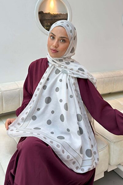 lamelif Polka Dot Pattern Soft Shawl Stone