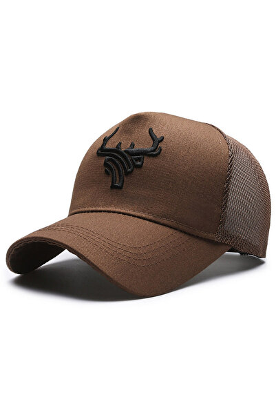 Choice3 Adjustable deer-coffee Unisex Animal Antlers Embroidery Baseball Net ...