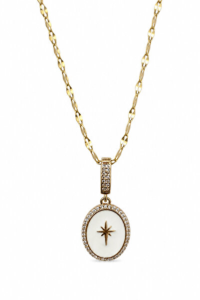 Jack Ferrero Stylish Yellow Color Steel Necklace, Round End Women's Necklace ...