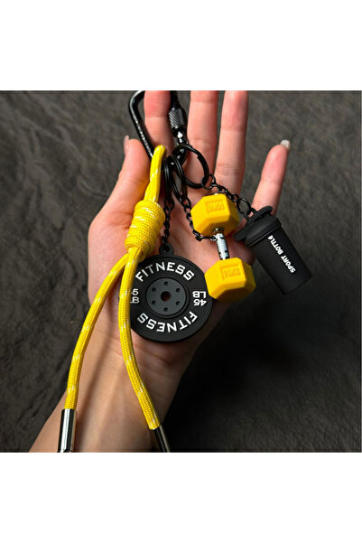 Choice22 yellowblack Fitness Keychain for Gym Lovers Premium Gift Sports Enth...