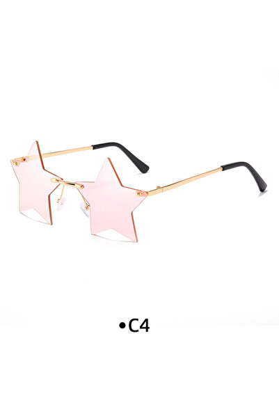 Choice1 نظارات شمسية C4 بدون إطار على شكل نجمة، نظارات شمسية عصرية للنساء وال...