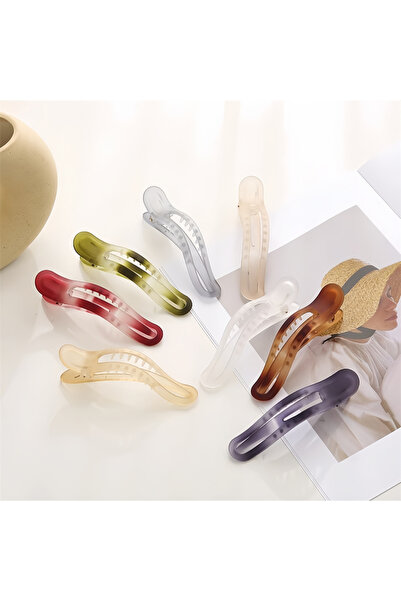 Choice11 8pcs New Acrylic Matte Duckbill Hair Claws Barrettes Bow Solid Color...