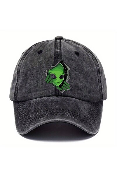choice2 Adjustable black Alien patterned baseball cap adjustable for men and ...