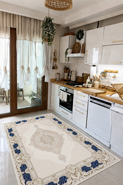 CENTER AVM Vintage 200x300 6m2 Halı Mutfak Halısı Makinede Yıkanabilir Kaymaz...