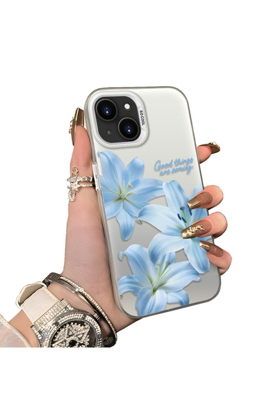 Hontinga iPhone 14 Uyumlu Silikon Kenar Sert Arka Kılıf Couple Telefon Kılıfı...