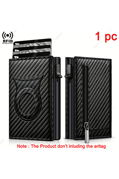 Choice Carbon Black Rfid Holder Men Wallets For Airtag Carbon Fiber Cardholde...