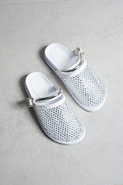 DUXAL SHOES Евелин Шил Ишъл Луксозни дамски чехли с кристални камъни и метале...