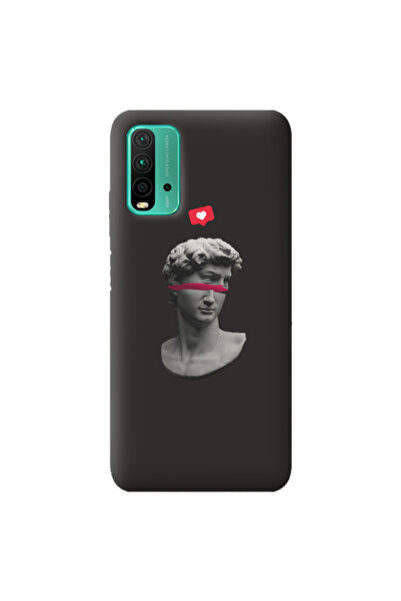 Other Xiaomi Poco M3 Half statue Black Colored Silicone TPU Θήκη