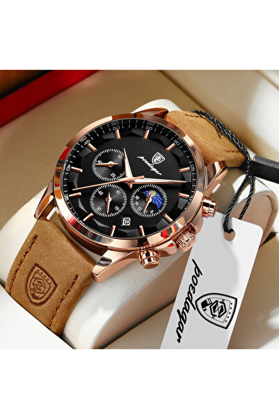 Choice1 928 Rose Gold Black Luxury Sports Men Watch Luminous Waterproof Chron...