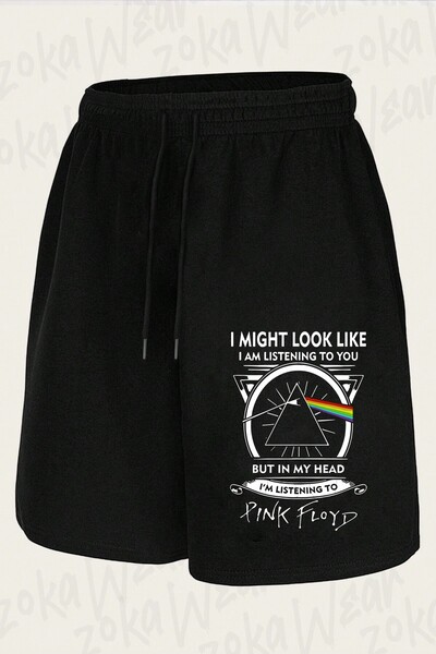 ZOKAWEAR Unisex Listening to Pink Floyd Design Printed Shorts