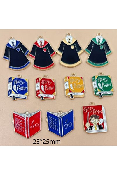Choice8 Titanium Plated 10Pcs Mixed Enamel Book Pencil Bachelor's cap Charm P...