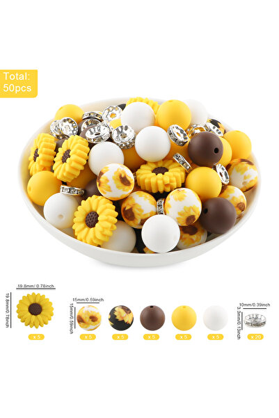 choice2 Set.05 50pcs Silicone Animal/Flower/Valentine's Day Style Focus Bead ...