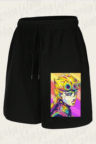 ZOKAWEAR Unisex Giorno Giovanna Jojo Design Printed Shorts