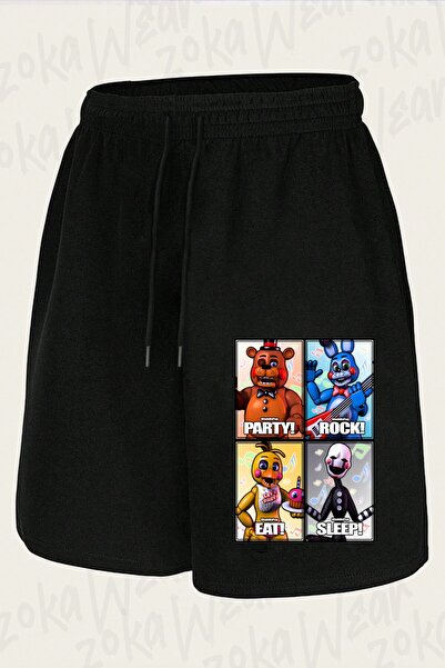 ZOKAWEAR Unisex Fnaf Five Nights V14 Design Printed Shorts