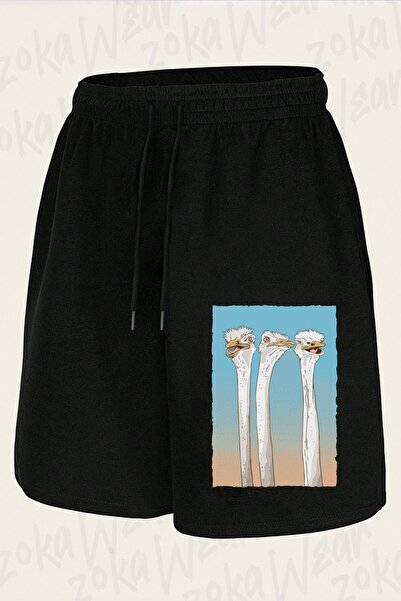 ZOKAWEAR Unisex Ostriches Gang Design Printed Shorts