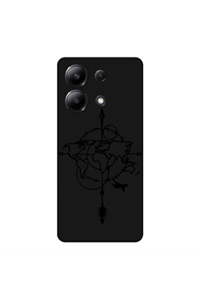 Other Xiaomi Redmi Note 13 4G Old Map Black Colored Silicone TPU Θήκη