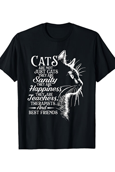 2mcup Funny Lover T-Shirt Men - "Cats Are Not Just Cats They're Family, Teach...