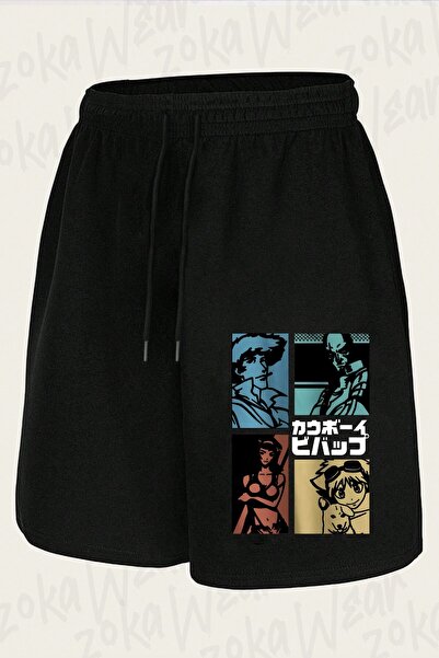 ZOKAWEAR Unisex σορτς με στάμπα με χαρακτήρες Cowboy Bebop με ειδικό σχέδιο
