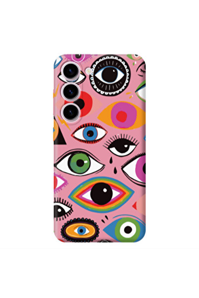 Other Samsung S23 Plus Colorful eyes Pink Colored Silicone TPU Θήκη