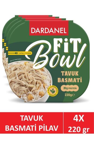 Dardanel Fit Bowl Hazır Yemek Tavuklu Basmati Pilav 220 gr x 4 Adet