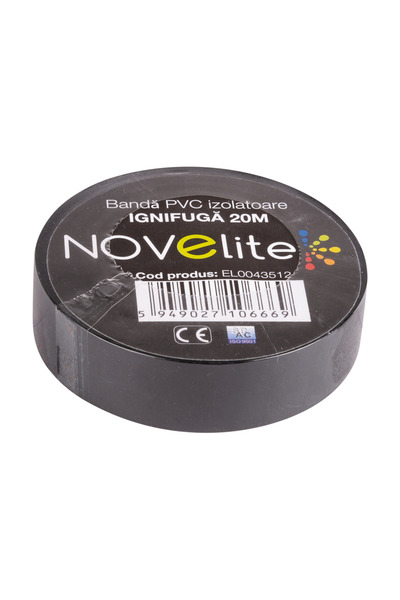 NOVELITE Banda Izolatoare IGN PVC 20m Negru, NOVELITE, BANDA IZOLATOARE 20M