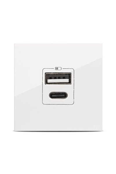 ELBİ Мода Войс, USB A+C порт 5V 2.4A 2M, бял, Елби
