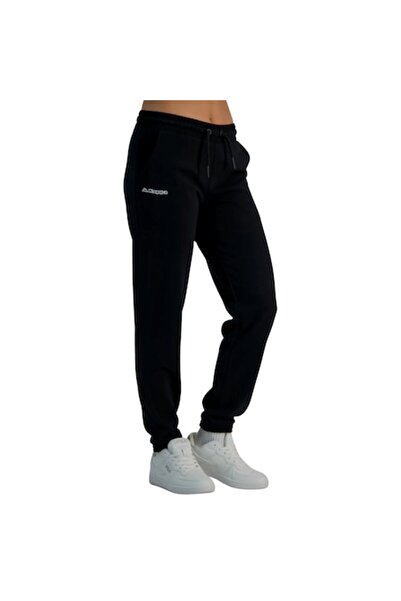 Kappa Pantaloni de trening din bumbac pentru femei, cu logo și manșetă cauciu...