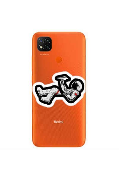 Other Xiaomi Redmi 9c Astronaut flies a plane Transparent Silicone TPU Θήκη