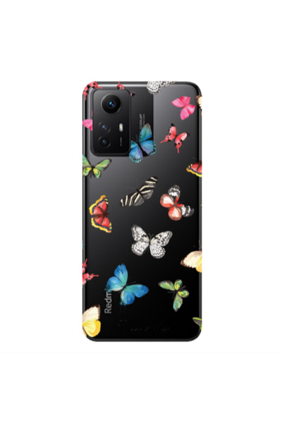 Other Xiaomi Redmi Note 12s Mixed Butterflys Transparent Silicone TPU Θήκη