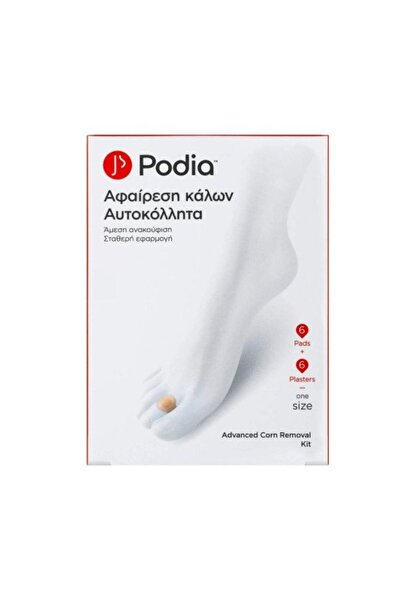 Podia Επιθέματα αφαίρεσης κάλων, 6 επιθέματα & 6 αυτοκόλλητες ταινίες