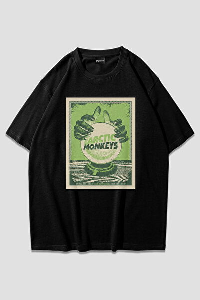 giyinikim Artic Monkes Poster Black Oversized T-Shirt